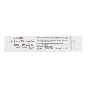 Blunt Fill Needle McKesson 18 Gauge Blunt
