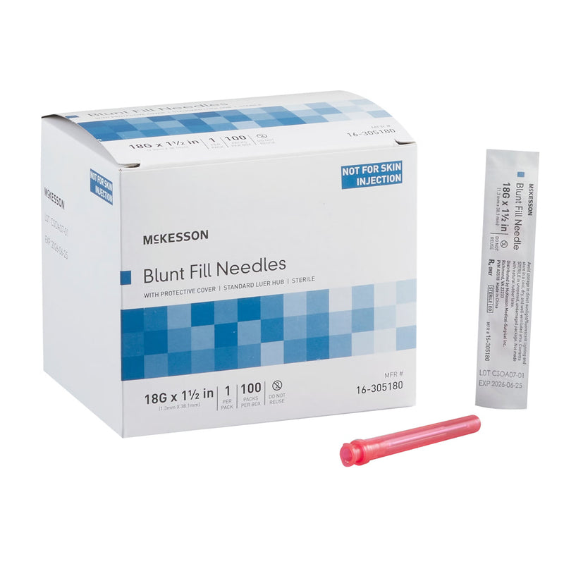 Blunt Fill Needle McKesson 18 Gauge Blunt