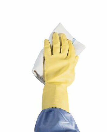 Ansell Utility Glove Flock Lined Latex Yellow Straight Cuff NonSterile | 8984-S-12prbx | Ansell | SurgiMac