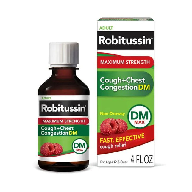 Cold and Cough Relief Robitussin 200 mg - 10 mg / 5 mL Strength Liquid 4 oz.