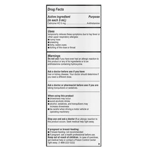 Children's Allergy Relief Children's Zyrtec 1 mg / 1 mL Strength Syrup 4 oz 50580072105