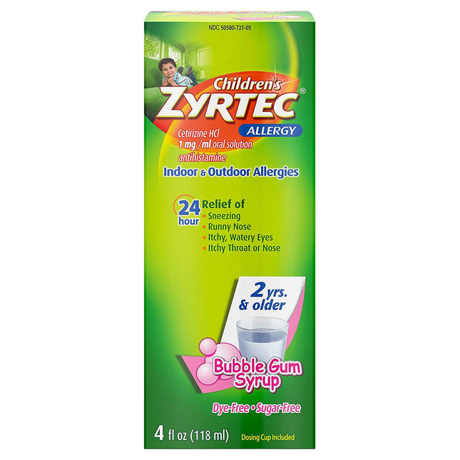 J & J Sales | Children's Allergy Relief Children's Zyrtec 1 mg / 1 mL Strength Syrup 4 oz | 50580072105