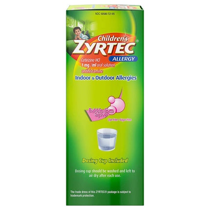 Children's Allergy Relief Children's Zyrtec 1 mg / 1 mL Strength Syrup 4 oz