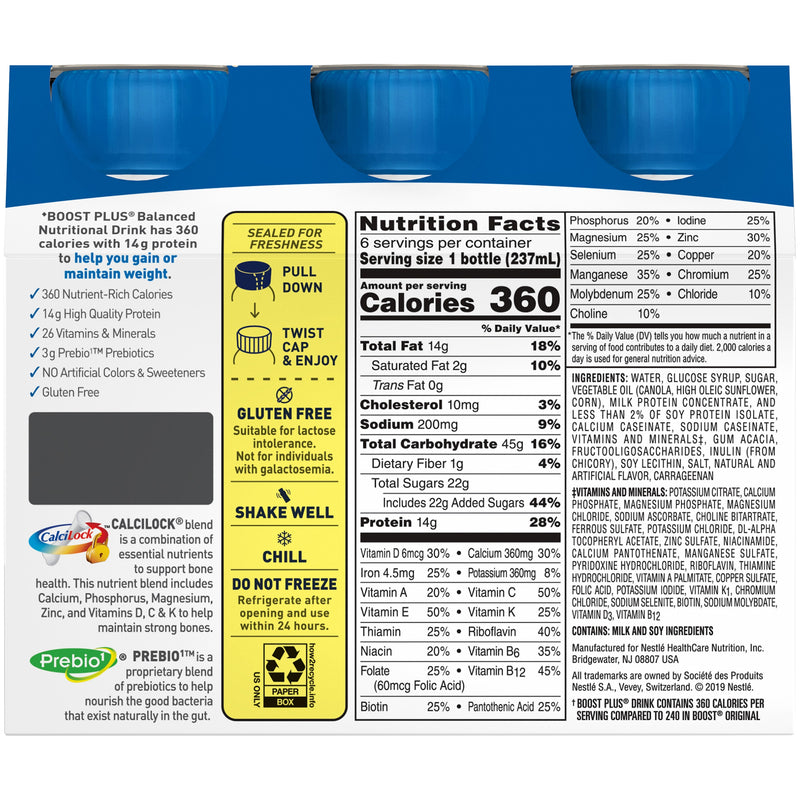 Oral Supplement Boost Plus Very Vanilla Flavor Liquid 00041679931363