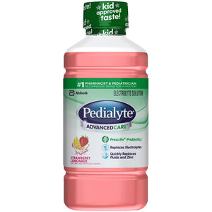 Oral Electrolyte Solution Pedialyte Advanced Care Strawberry Lemonade Flavor Electrolyte CS/4 64301