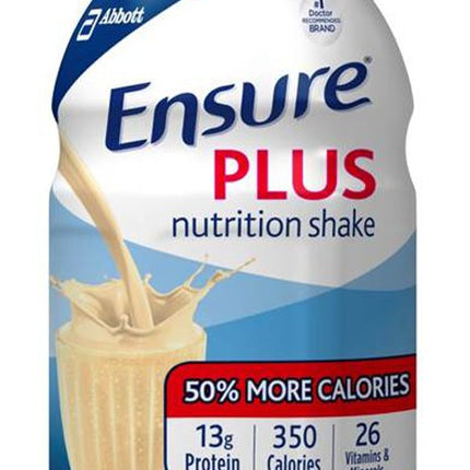 Oral Supplement Ensure Plus Nutrition Shake Vanilla Flavor Liquid Bottle CS/16
