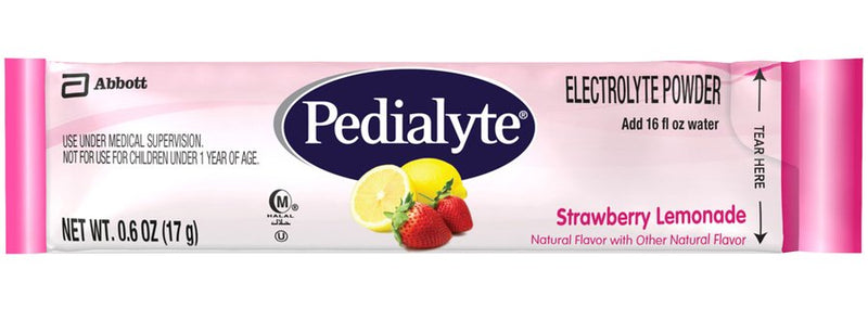 Oral Electrolyte Solution Pedialyte Powder Packs Strawberry Lemonade Flavor 64172-1