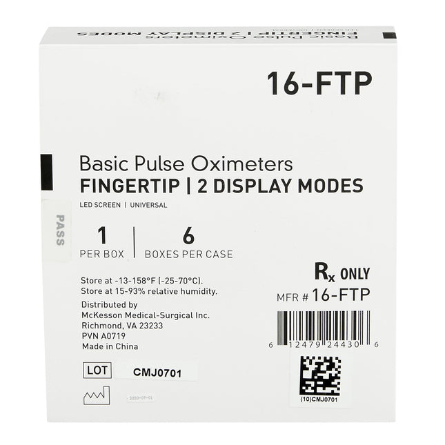 Fingertip Pulse Oximeter McKesson Adult / Pediatric Battery Operated LED Display