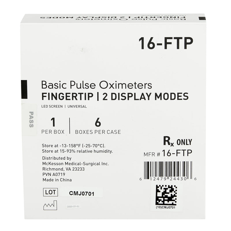 Fingertip Pulse Oximeter McKesson Adult / Pediatric Battery Operated LED Display