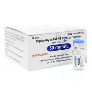 Diphenhydramine HCl 50 mg / mL Injection, 25/Ct 00641037625