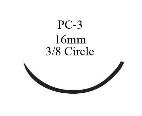 Prolene™ Polypropylene PC-3 3/8 Circle Precision Conventional Cutting Needle Size 5-0 Monofilament | SurgiMac Dental Supply