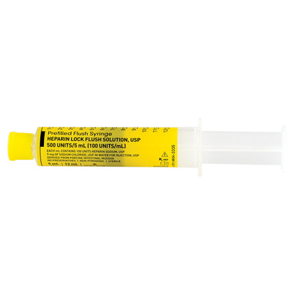 Med Stream Heparin Sodium, Porcine, Preservative Free 100 U / mL Solution 5 mL Fill in 12 mL Syringe