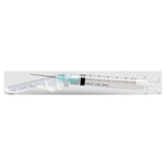 Safety Hypodermic Syringe with Needle McKesson Prevent 3 mL 1-1/2 Inch 22 Gauge Hinged Safety Needle Ultra Thin Wall | SurgiMac Dental Supply