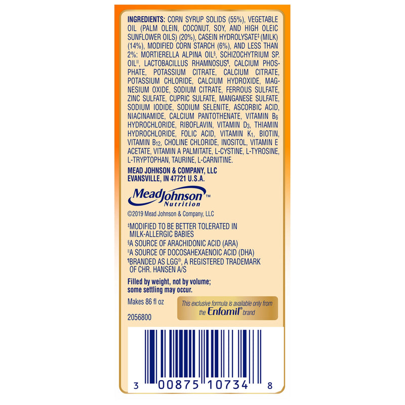 Toddler Formula Nutramigen With Enflora LGG Can Powder Iron Cow's Milk Allergy 154804