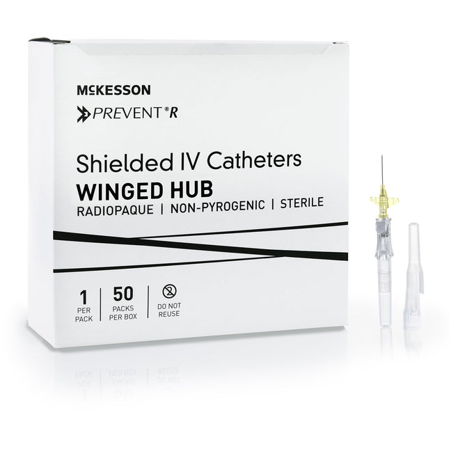 McKesson | Peripheral IV Catheter McKesson Prevent R 24 Gauge 0.75 Inch Button Retracting Safety Needle | 380312-BX