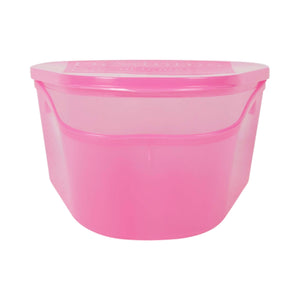 McKesson Denture Cup 8 oz. Pink Hinged Lid Single Patient Use | SurgiMac Dental Supply