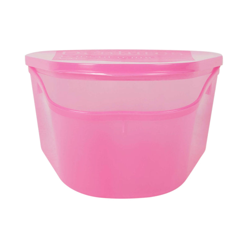 McKesson Denture Cup 8 oz. Pink Hinged Lid Single Patient Use | SurgiMac Dental Supply