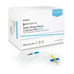 McKesson Prevent G Blood Collection Set with Holder 23 Gauge 3/4 Inch Needle Length Safety Needle 7 Inch Tubing Sterile | SurgiMac Dental Supply