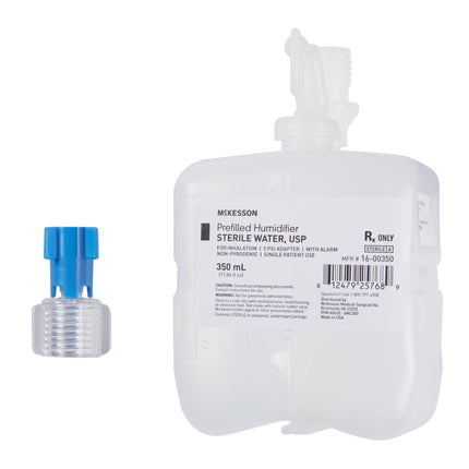 McKesson Humidifier Bottle with Adapter 350 mL Sterile Water Adult / Pediatric