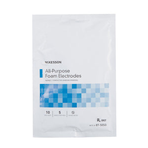 ECG Monitoring Electrode McKesson Snap Connector Conductive Adhesive Gel Foam Backing Adult Non-Radiolucent 50 per Pack