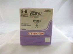 Coated Vicryl™ Polyglactin 910 BV130-5 3/8 Circle Taper Point Needle Size 8-0 Braided | SurgiMac Dental Supply