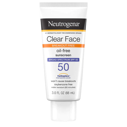 Sunscreen Neutrogena Clear Face SPF 50 Lotion 3 oz. Tube