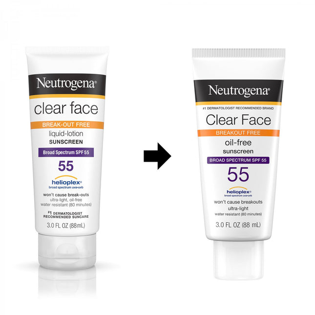 Sunscreen Neutrogena Clear Face SPF 50 Lotion 3 oz. Tube