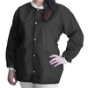 Lab Jacket FitMe Black  Hip Length 3-Layer SMS Disposable