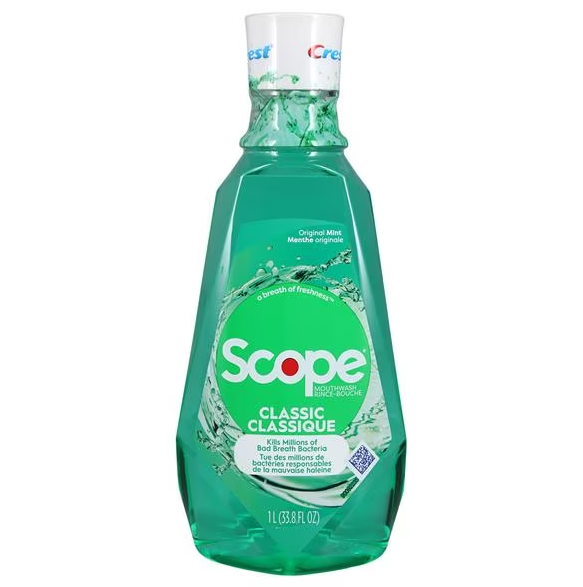 Scope Mouthwash, 1L Bottle, Orig. Mint