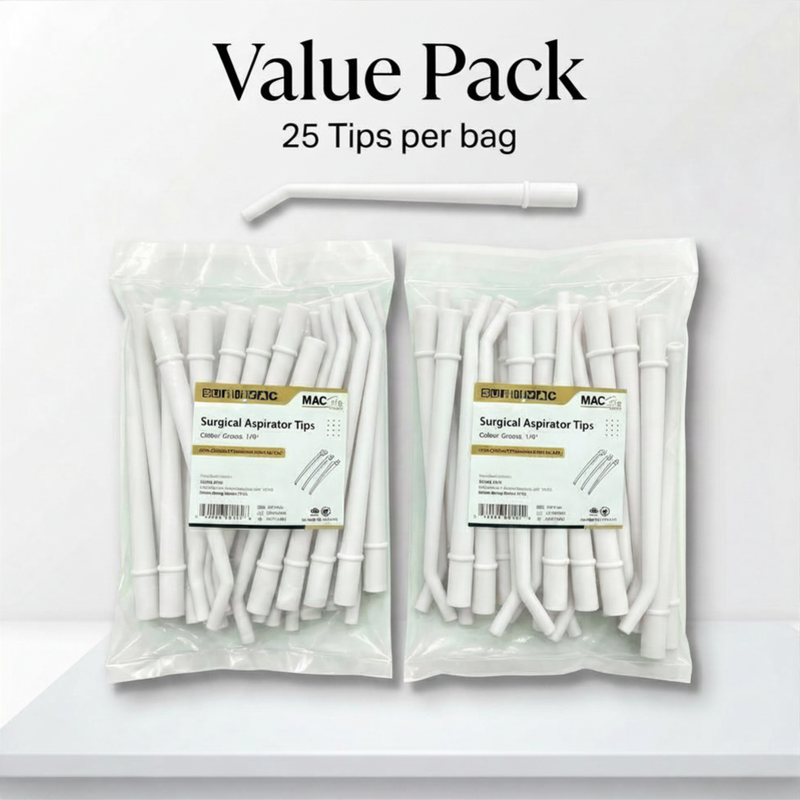 SurgiMac Surgical Aspirating Tips, White, 1/8