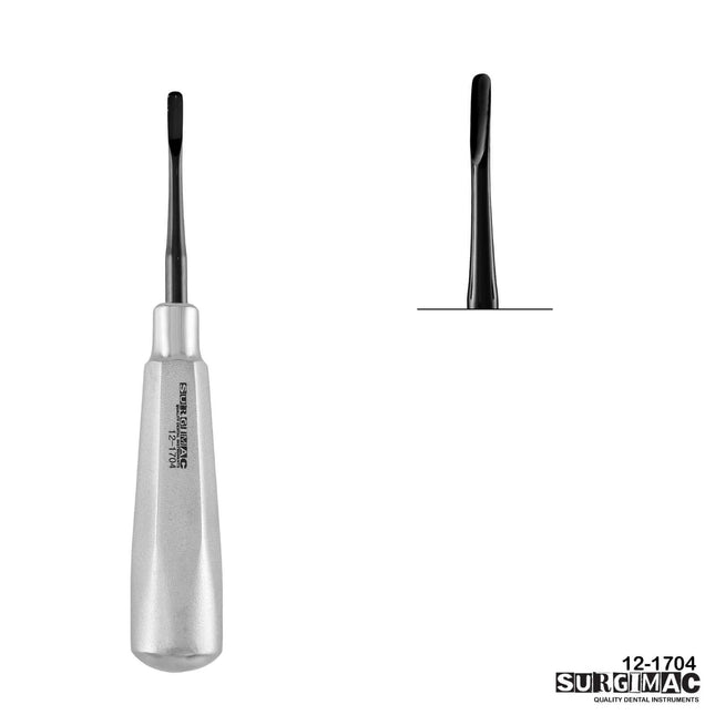 SurgiMac #4mm Straight Elevator, Black (TiN) Tips, Non-Serrated, Surgical Instruments, Stainless Steel, Air series, 1/Pk | SurgiMac Dental Supply