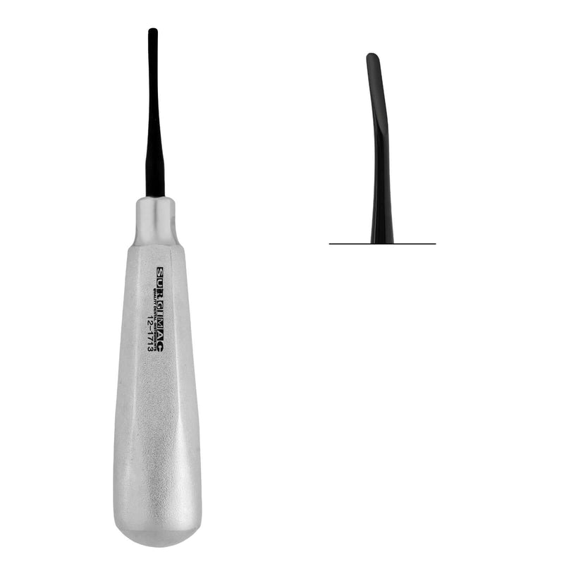 SurgiMac #3mm Curved Elevator, Black (TiN) Tips, Non-Serrated, Surgical Instruments, Stainless Steel, Air Series, 1/Pk | SurgiMac Dental Supply