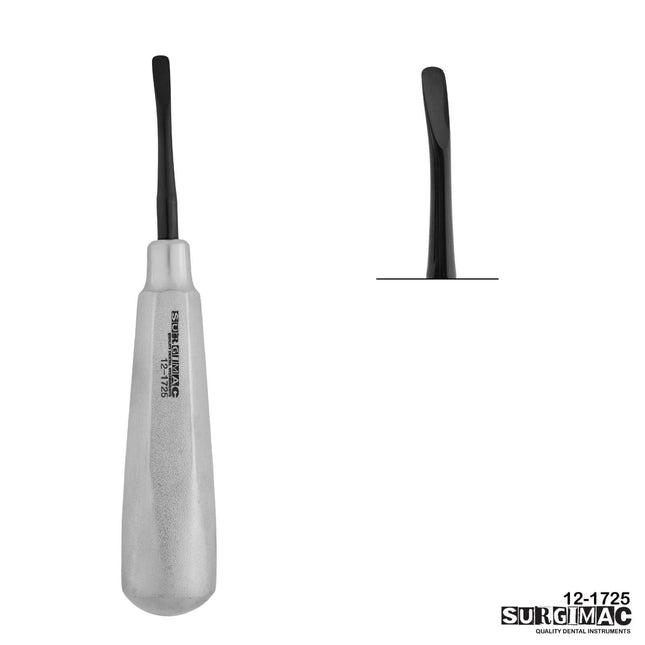 SurgiMac #5mm Curved Elevator, Black (TiN) Tips, Non-Serrated, Surgical Instruments, Stainless Steel, Air Series, 1/Pk | SurgiMac Dental Supply