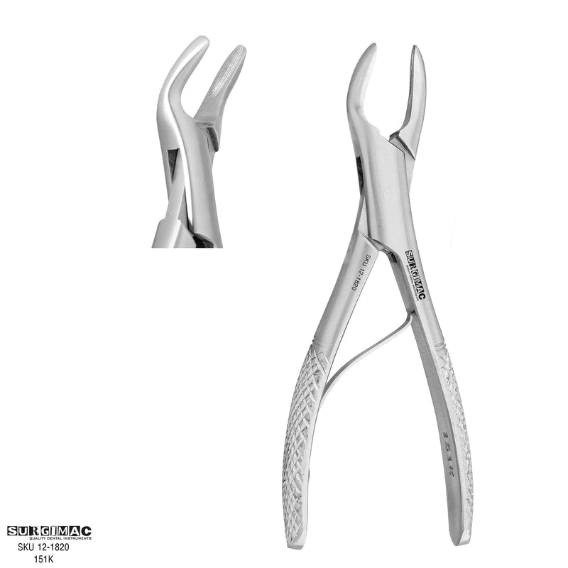 SurgiMac 151K Small Pedo Kinder Forceps, Surgical Instruments, Stainless Steel, Pro Series, 1/Pk | SurgiMac Dental Supply