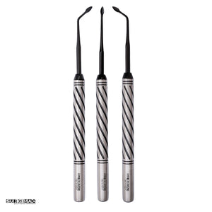 SurgiMac Bernard Periotome Root Elevator Left, Right and Straight Black(TiN) Tips, Stainless Steel, Pro Series, 3/Pk | SurgiMac Dental Supply