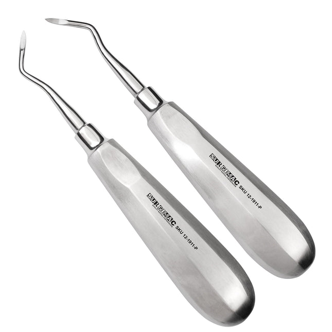 SurgiMac Heidbrink Root Tip Picks, Set of Left and Right, Extraction Elevators, Stainless Steel, Pro Series, 2/Pk
