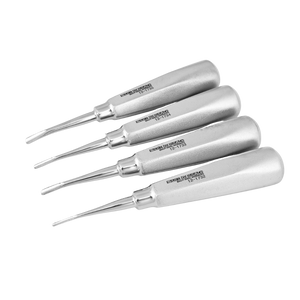 SurgiMac Root Elevators, Serrated Tips, Set of 4, Stainless Steel, Air Series, 1/Pk