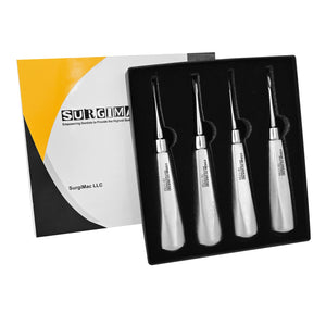 SurgiMac Root Elevators, Serrated Tips, Set of 4, Stainless Steel, Air Series, 1/Pk
