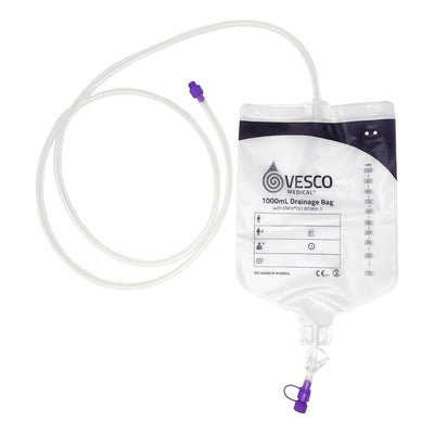 Enteral Drainage Bag with ENFit Connector Vesco Medical 60 Inch 1000 mL Sterile