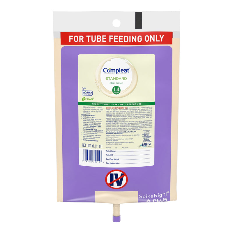 Tube Feeding Formula Compleat Standard 1.4 Cal Vanilla Flavor Liquid 00043900349275-1