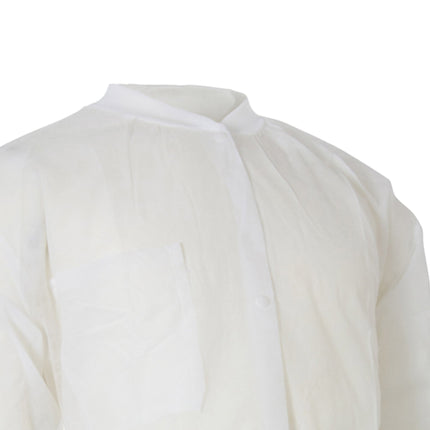 Lab Coat McKesson White Large / X-Large Knee Length Spunbond Polypropylene Disposable