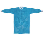 Lab Coat McKesson Blue Small / Medium Knee Length Spunbond Polypropylene Disposable | SurgiMac Dental Supply