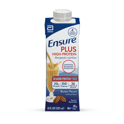 Oral Supplement Ensure Plus High Protein Therapeutic Nutrition Shake Butter Pecan Flavor Liquid