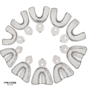 SurgiMac Impression trays, Regular Perforated Full-Arch, Stainless Steel, Eco Series, 10/Pk | SurgiMac Dental Supply