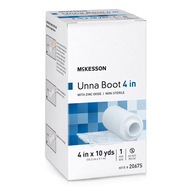 Unna Boot McKesson Zinc Oxide 4 Inch X 10 Yard