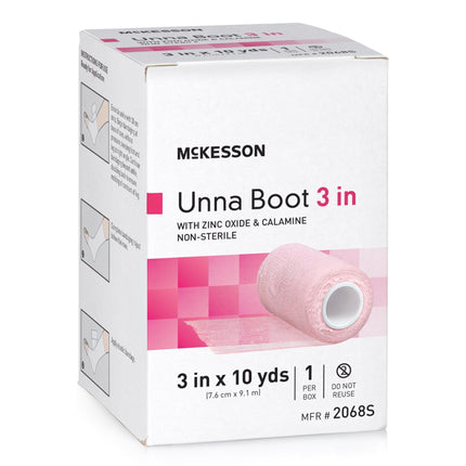 Unna Boot McKesson Zinc Oxide / Calamine 3 Inch X 10 Yard