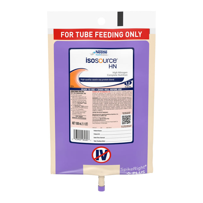 Nestle | Tube Feeding Formula Isosource HN Unflavored Liquid 1000 mL | 12260378