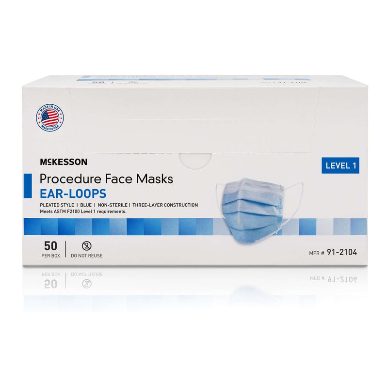 Procedure Mask McKesson ASTM Level 1 Earloops One Size Fits Most 91-2104