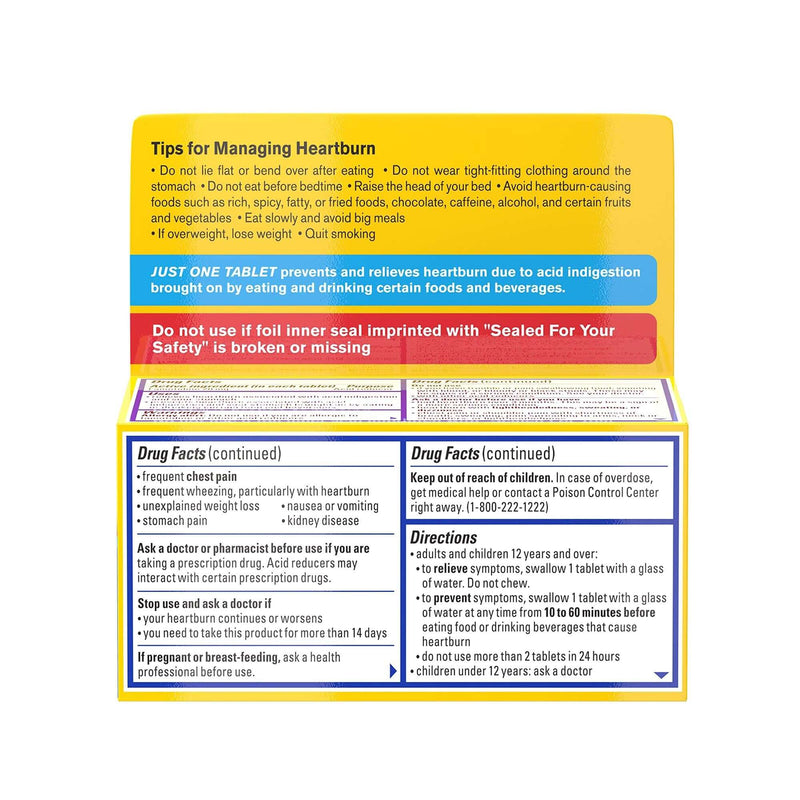 Antacid Pepcid AC Maximum Strength 20 mg Strength Tablet 25 per Box 16837085514