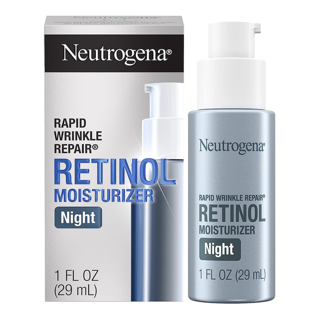 Facial Moisturizer Neutrogena Rapid Wrinkle Repair Night 1 oz. Pump Bottle Unscented Lotion